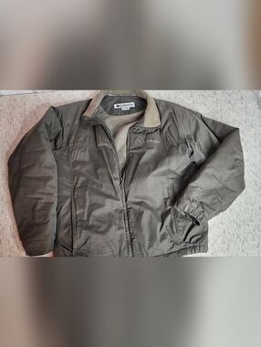 Columbia Jacket Mens L Fleece Lined Coat Brown Full Zip Outdoor Workwear